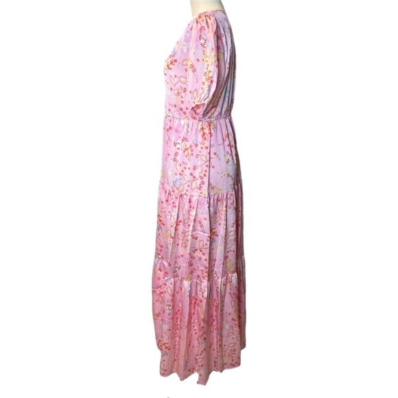 NWT Sugar+Lips Cayla Paisley Songbird Pink Maxi Dress, size L - Picture 7 of 12